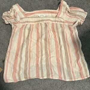 Small, pink, striped shirt. BeachLunchLounge collection.